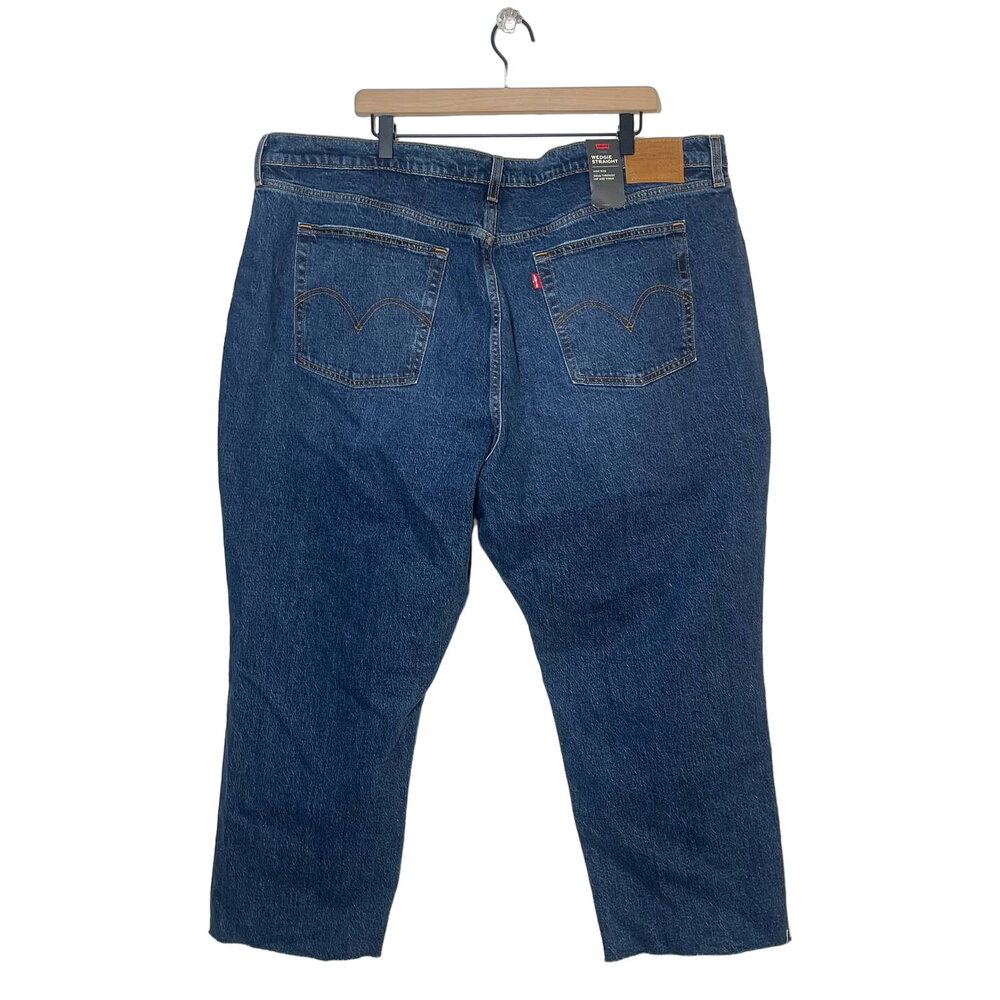 NEW Levi’s Wedgie Straight Jeans Womens Size 24W Blue Denim High Rise Button Fly - Picture 2 of 9